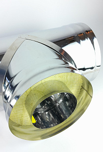 (GS) Тройник-термо 90*, 120х200, AISI 430/430, 0,8мм/0,5мм, (К), h=380мм