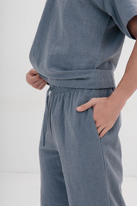 Брюки мужские, цвет серо-голубой, Крапива 100%, р-р M-L