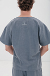 Футболка мужская, цвет серо-голубой, Крапива 100%, р-р XL-XXL