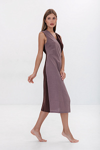Платье на запах, цвет беж-коричневый, Хлопок 100%, р-р L-XL