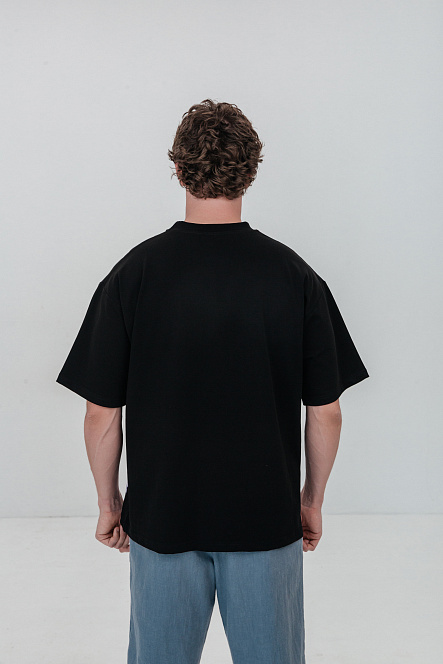 Футболка Over Size цвет черный р-р M, Хлопок 100%